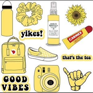 🌼Yellow VSCO sticker set🌼